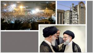 The protesters chanted slogans against Khamenei, Raisi, and other senior regime officials for their role in creating the corrupt system that led to the collapse of the building and the death of dozens of people.