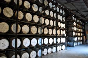 Rum being aged in oak barrels. Photo courtesy of Appleton Estate Jamaica Rum.