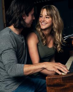 "Back to Lyla" Actor/Producer Gonzalo Martin who plays Mark sharing a moment at the piano with Hassie Harrison who plays Lyla.