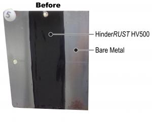 HinderRUST HV500 was applied to metal plate and allowed to set for 6 weeks.