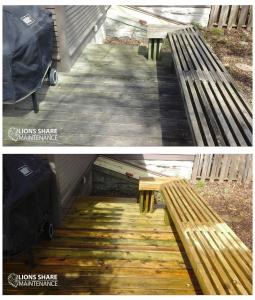 Lions Share Maintenance Deck Cleaning Before & After
