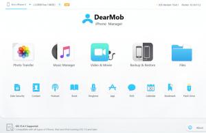 The interface of DearMob iPhone Manager