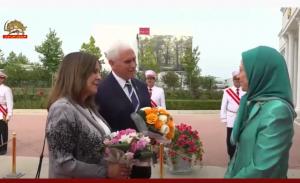 Maryam Rajavi, President-elect of the Iranian opposition coalition of Resistance of Iran (NCRI) welcomed Mr. Pence and Mrs. Karen Pence,  at the Iranian Resistance Museum in Ashraf 3, for a brief look at the 120-year history of the Iranian struggle for freedom.