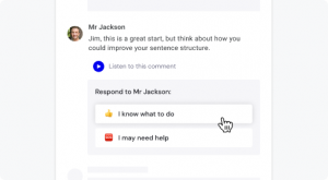 Mote Loops within Google Classroom, shows teacher feedback and options for student response.