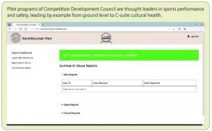 Sand Mountain's safe sports dashboard for athlete safety and abuse reports