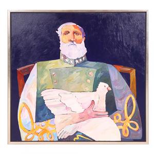 Oil on canvas painting by Thom Ross (American, b. 1952), titled Robert E. Lee.