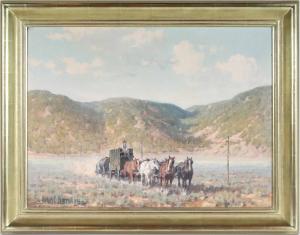 Oil on canvas of Melvin B. Warren’s Supply Train (1964) that was acquired in Switzerland.