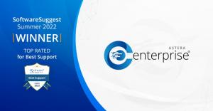 Astera Centerprise Awarded the Best Support Software at SoftwareSuggest Recognition Summer Awards 2022