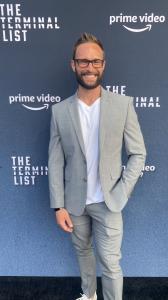 Alexander Angelikis walks the red carpet at the premiere of Amazon Prime series THE TERMINAL LIST