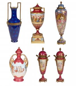 The porcelain collection in the auction includes lovely pieces by Sevres, Royal Vienna and others.
