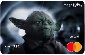 Yoda from Star Wars appears on a plastic-free digital Mastercard from ImageNPay