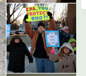 Protesters against the Sunny Farms Landfill in Fostoria, Ohio. Agencies in Ohio receive millions in disposal fees and are reluctant to close damaging disposal sites. Sunny Farms  takes 97% of it waste from other states and is requesting an expansion from