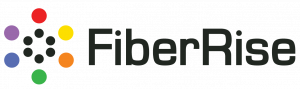 An image of the FiberRise logo, which is "FiberRise" with six colorful circles on the outside and six black circles on the inside. This represents a fiber cable.
