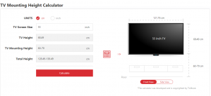 TV mounting height calculator