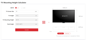 tv mounting heigh calculator from tvsbook