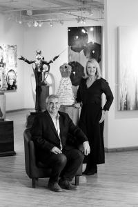 Shelly Hamill, creator and Robert Wilborn, judge of The Keller Prize photographed in Aspen Grove Fine Art Gallery Aspen Colorado