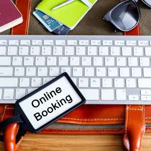 Direct online website bookings with a keyboard and passport