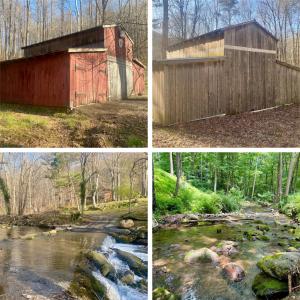 6.7 +/- Acres w/3 BR/2 BA home/lodge, large barn and wooded acreage in Madison Count