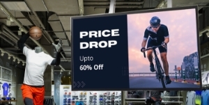 In-store digital signage displaying special discount offer