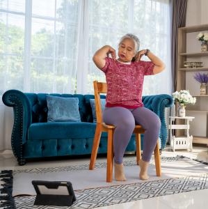Senior woman doing exercise