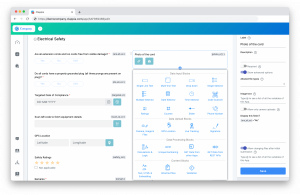 Clappia app design dashboard showing a user using drag-and-drop features to build a business process app without coding.