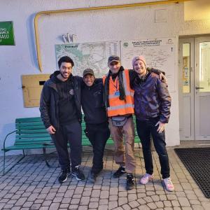 Volunteers housed by The Volunteer Housing Initiative outside of a refugee center in Przemysl, Poland