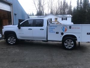D&J Mechanical, LLC Company Truck for Heat Pump Services