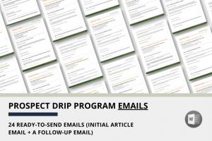 Prospect Drip Program Image Displaying Pictures of Email Word Documents