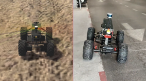 (Left) Digital Robot in Simulation Environment, (Right) Live Robot in the Field