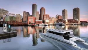 Electric waterway vessel with Hydrogen station.