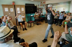 Self-defense trainer leads class of older adults