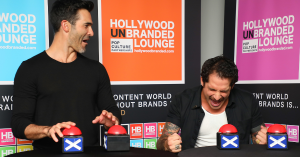 The TV Insider and Hollywood Branded (unBranded) Lounge with Tyler Posey and Tyler Hoechlin - Teen Wolf The Movie (Paramount +) having a blast playing a pop culture themed game