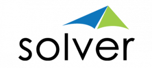 An image of Solver's logo, which is the word Solver with a blue and green kite poised to take off from the word. The kite suggests soaring to new heights with your financial planning, reporting, and analysis, by leveraging the quick time to value and comp