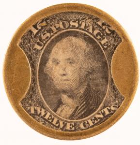 Rare early 12-cent U.S. postage stamp with bust of Washington brings ,520 at Holabird’s Wild West Auction, July 21-24