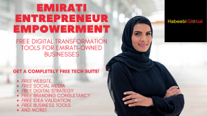 Habeebi Global Inc. provides free websites and digital marketing to Emirati owned startups.