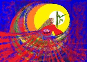 Marcelle Mansour Like Lotus and Bamboo Resilient Lucid Dreamer Digital Painting 50cm x 70cm