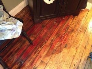 Hard wood floor discoloration