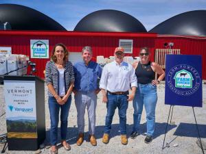 Vanguard Renewables joined partners from Vermont Creamery, Goodrich Family Farm, and the State of Vermont to celebrate the inclusion of Vermont Creamery as the newest member of the Farm Powered Strategic Alliance at Vanguard's anaerobic digester facility,