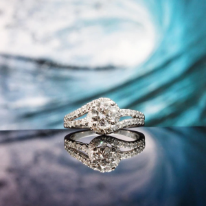 Ocean Wave Inspired Diamond Engagement Rings by Glitz Design