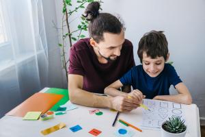 Boy with Autism Writing