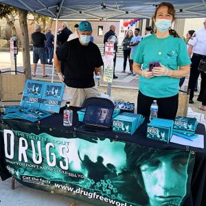 Volunteers from the Church of Scientology Pasadena brought the drug education and prevention campaign they sponsor to the Pasadena Police Department National Night Out.