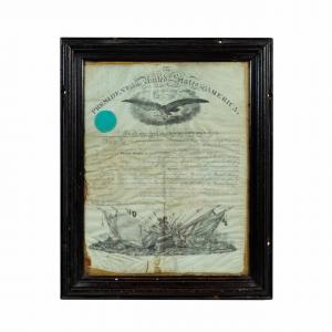 1861 Civil War military commission signed by President Abraham Lincoln, appointing William H. Walcott (American 1828/1830-1901), a First Lieutenant (est. $4,000-$6,000).