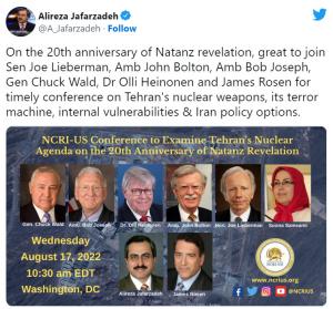 The NCRI-US Representative Office will be holding a conference at 10:30 am on Wednesday, August 17, in Washington, DC, hosting a panel of experts to discuss Tehran’s nuclear weapons, its terror machine, internal vulnerabilities, and Iran policy options.
