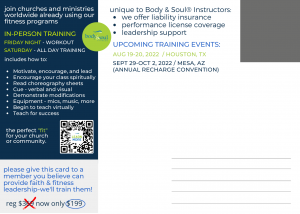 Details on Body & Soul Instructor Training