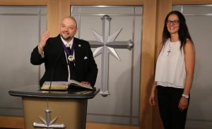 Rev. Aniko Mártonyi, in a ceremony conducted by Reverend Attila Miklovicz