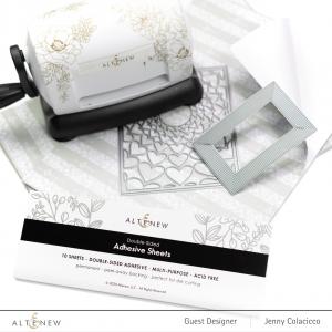 With the Double-Sided Adhesive Sheets, crafters can ﻿easily apply adhesives to intricate die-cuts!