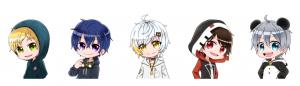 Team Relation X. From Left: Liz, INSANE, Leo Shirogane, Toob, and Magaretsu.