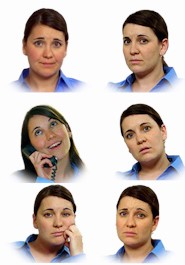 Figure 3  Brooke's Six Faces Representing Her Various Personalities