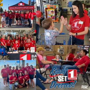 First Federal Bank volunteers helping kids get ready for back to school