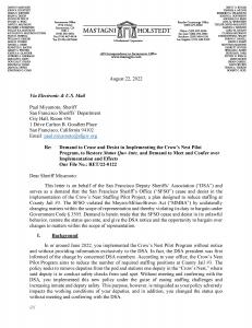 Demand to Cease and Desist to SF Sheriff